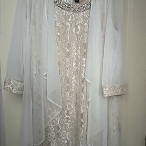 R&M Richards White Long Sleeve Gown for Brides